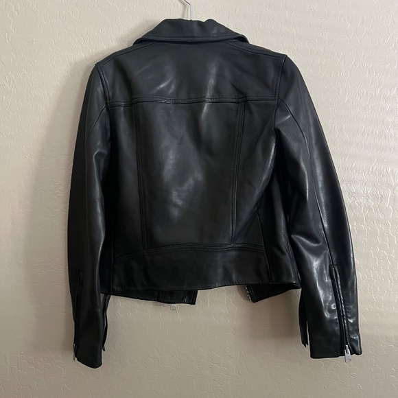 AllSaints DALBY SLIM FIT LEATHER BIKER JACKET - Picture 11 of 12